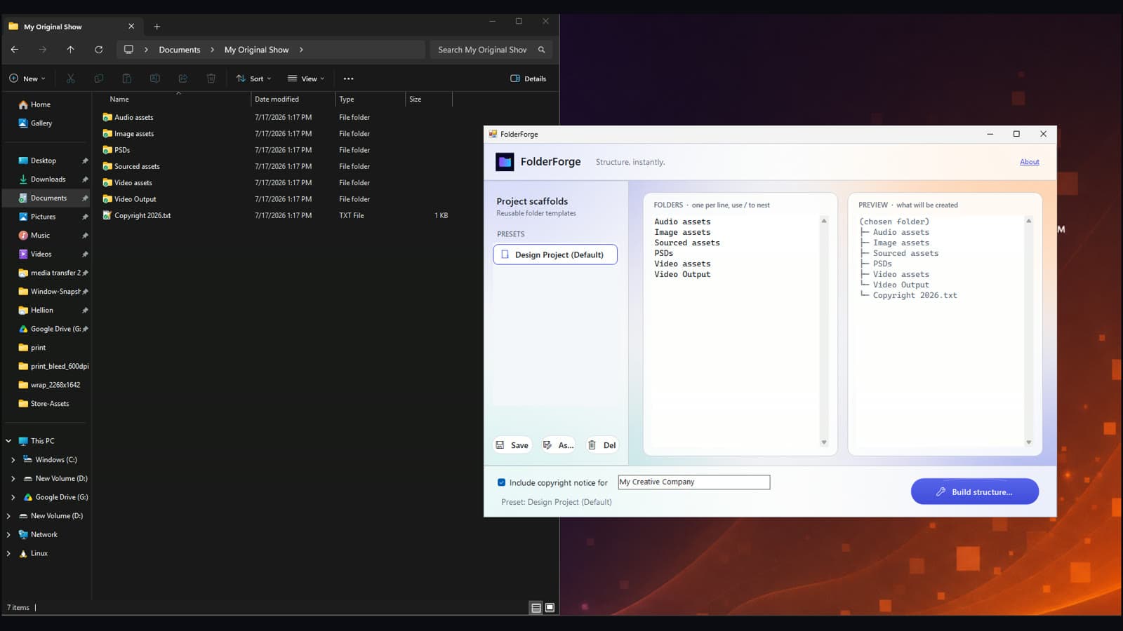 FolderForge for Windows